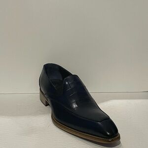Duca shoes dressy Point Toe Atalian leather navy slip on